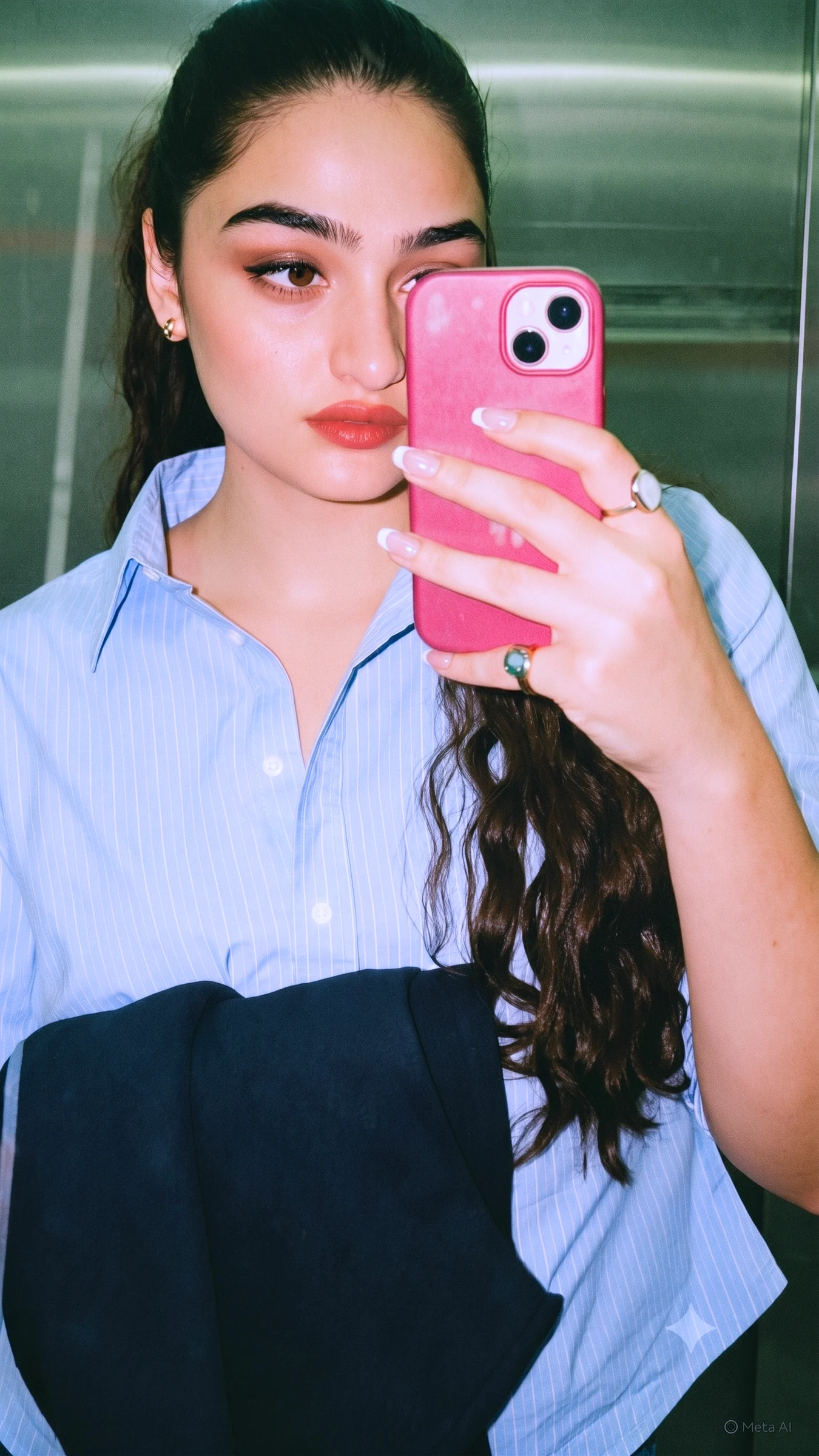 Social media creator holding a phone